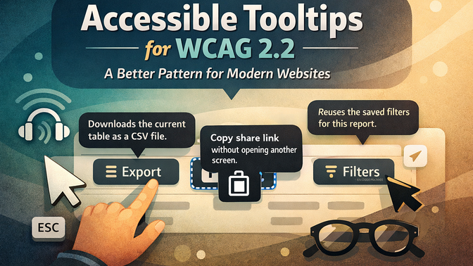 Accessible Tooltips for WCAG 2.2: A Better Pattern for Modern Websites